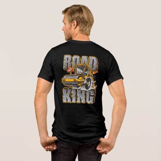 Funny Road King Construction Compactor Operator Tri-Blend Shirt (Achterkant volledig)