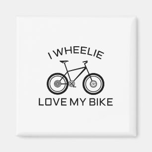 Funny Road, Mountainbike T-shirt Ik Wheelie Lief Magneet