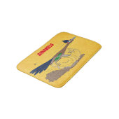 Funny roadrunner bird cartoon illustration badmat (Gekanteld)
