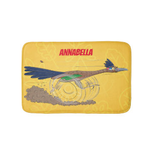Funny roadrunner bird cartoon illustration badmat