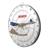 Funny roadrunner bird cartoon illustration dartbord (Voorkant Rechts)