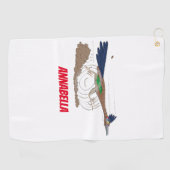 Funny roadrunner bird cartoon illustration golfhanddoek (Horizontaal)