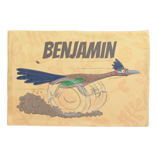 Funny roadrunner bird cartoon illustration kussensloop (Achterkant)