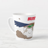 Funny roadrunner bird cartoon illustration latte mok (Linkerhoek)