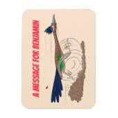 Funny roadrunner bird cartoon illustration magneet (Verticaal)