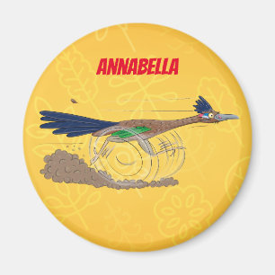 Funny roadrunner bird cartoon illustration magneet