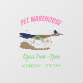 Funny roadrunner bird cartoon illustration raamsticker (Vel)