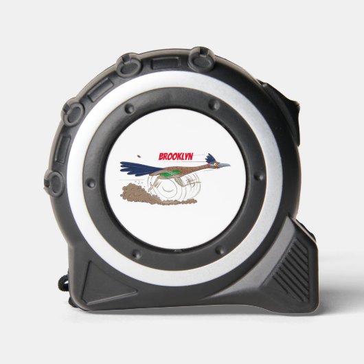 Funny roadrunner bird cartoon illustration rolmaat (Voorkant)