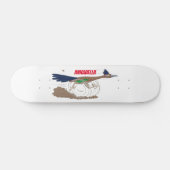 Funny roadrunner bird cartoon illustration skateboard (Horizontaal)