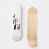 Funny roadrunner bird cartoon illustration skateboard (Voorkant)