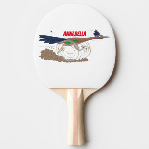 Funny roadrunner bird cartoon illustration tafeltennisbatje