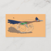 Funny roadrunner bird cartoon illustration visitekaartje (Achterkant)