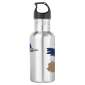 Funny roadrunner bird cartoon illustration waterfles (Achterkant)