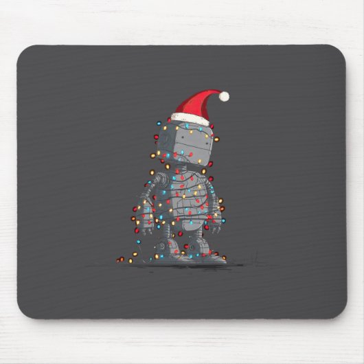 Funny Robot Christmas Graphics Lights Lover Long S Muismat (Voorkant)
