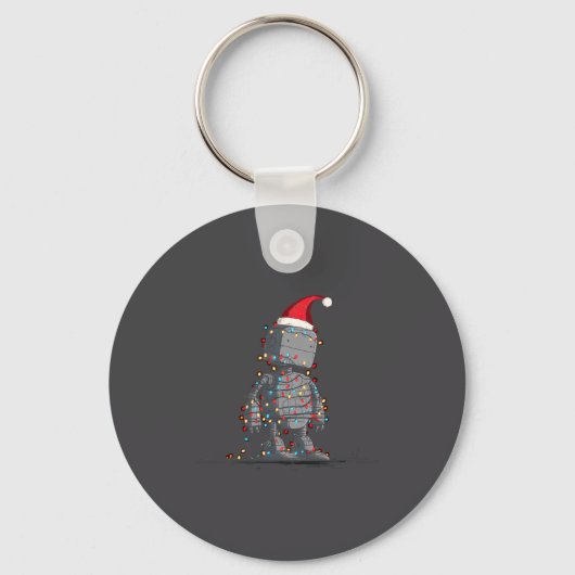 Funny Robot Christmas Graphics Lights Lover Long S Sleutelhanger (Voorkant)