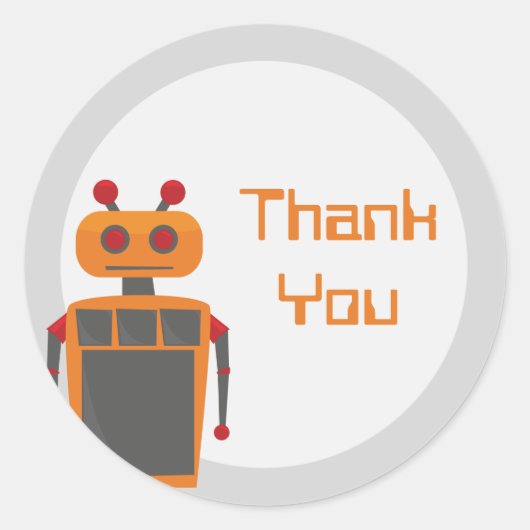 Funny Robot Dank je Stickers (Voorkant)