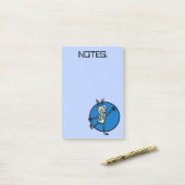 FUNNY ROBOT GRAPHIC BLUE POST-IT NOTEPAD POST-IT® NOTES (Op bureau)