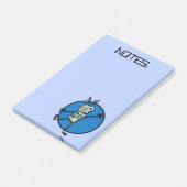 FUNNY ROBOT GRAPHIC BLUE POST-IT NOTEPAD POST-IT® NOTES (Schuin)