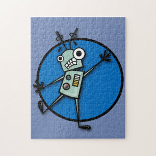FUNNY ROBOT GRAPHIC ILLUSTRATION VERTICAL PUZZLE