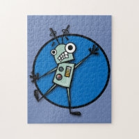 FUNNY ROBOT ILLUSTRATION GRAPHIQUE PUZZLE VERTICAL