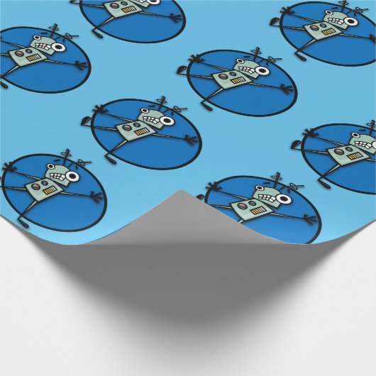 FUNNY ROBOT WRAPPING PAPIER (Hoek)