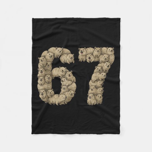 Funny Rock Hyrax Awawa 6 7 Meme Six Seven Love  Fleece Deken (Voorkant)