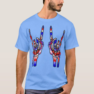 Funny Rock op skelet, 4 juli voor mannen W T-shirt