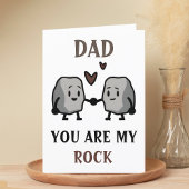 Funny Rock Pun Joke Humor Cute Dad Day Bedankkaart