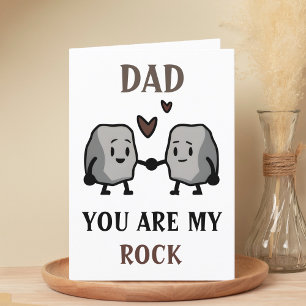 Funny Rock Pun Joke Humor Cute Dad Day Bedankkaart