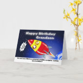 Funny Rocket Birthday Grandson Kaart (Gele Bloem)