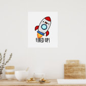 Funny Rocket Pun opgevoed Poster (Keuken)