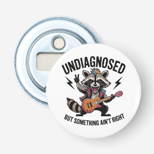 Funny Rocking Racoon Button Flesopener
