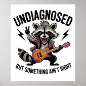 Funny Rocking Racoon Poster (Voorkant)