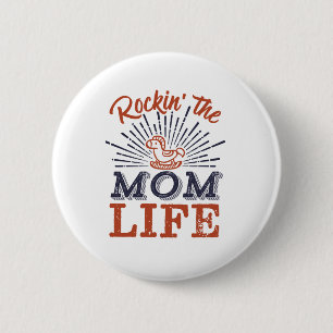 Funny Rocking the Mam Life  Moederdag Ronde Button 5,7 Cm