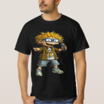 Funny Rockstar Cartoon Character Graphic T-Shirt<br><div class="desc">Show off your fun and energetic style with this rockstar cartoon character graphic T-shirt. Featuring a quirky character with spiky hair, glasses, and a microphone, this design brings a playful music vibe with street-style attitude. Perfect for music lovers, performers, and anyone who enjoys bold cartoon-style graphic tees. Great for casual...</div>