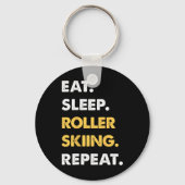 Funny Roller-skiing Apparel Eat Sleep Roller-skiin Sleutelhanger (Voorkant)