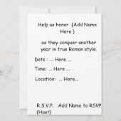 Funny Roman Legionary Birthday Party Invitation  (Dos)
