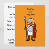 Funny Roman Legionary Birthday Party Invitation  (Devant / Derrière)