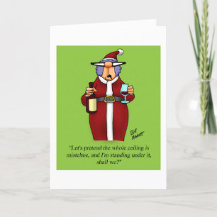 Funny Romantic Christmas Humor Greeting Card Feestdagen Kaart