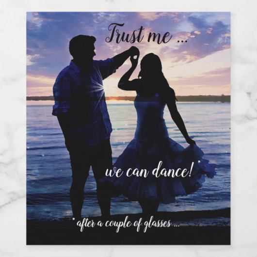 Funny Romantic Dance Wine Label Wijn Etiket (Enkel label)