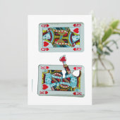 Funny Romantic King of Hearts Wedding Invitation Kaart (Staand voorkant)