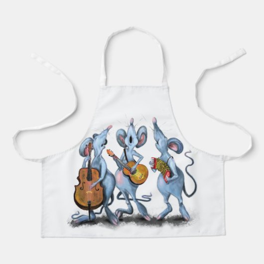 Funny Romantic Mouse Band - Cartoon Animal Drawing Schort (Voorkant)