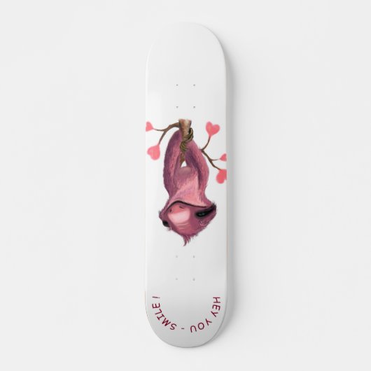 Funny Romantic Sloth Skateboard - Smile (Devant)