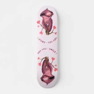 Funny Romantic Sloth Smile Cartoon Animal Drawing Skateboard