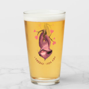 Funny Romantic Sloth Smile Cartoon - Cheers Glas