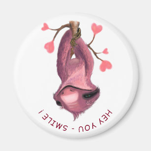 Funny Romantic Sloth Smile Magnet Magneet