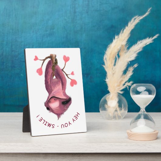 Funny Romantic Sloth Smile Plaque Fotoplaat (Zijkant)