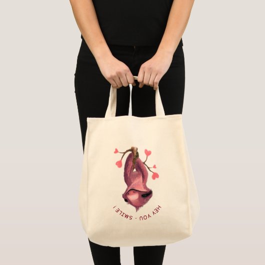 Funny Romantic Sloth Smile Sac fourre-tout (Devant (produit))