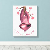 Funny Romantic Smile Canvas Print (Insitu (Houten vloer))