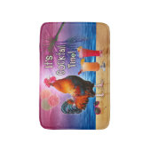 Funny Rooster Chicken Drink tropisch strand Zee Badmat (Voorkant Verticaal)